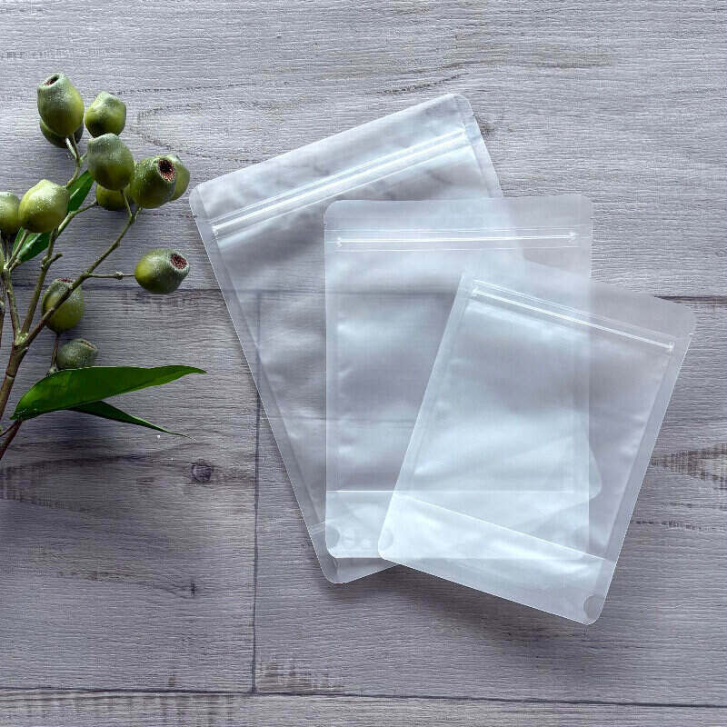 clear frosted stand up pouches pk 50 small, medium and large- Centaur Packaging