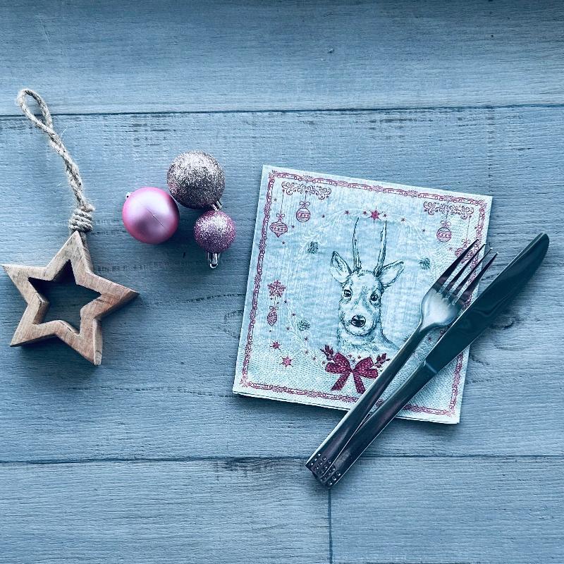 deer on wood paper lunch napkin