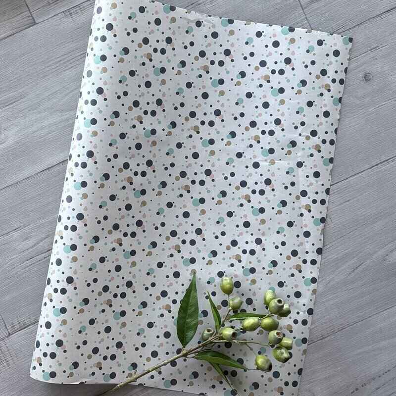 confetti wrapping paper multi colour dots on matt paper 70cm x 10mt