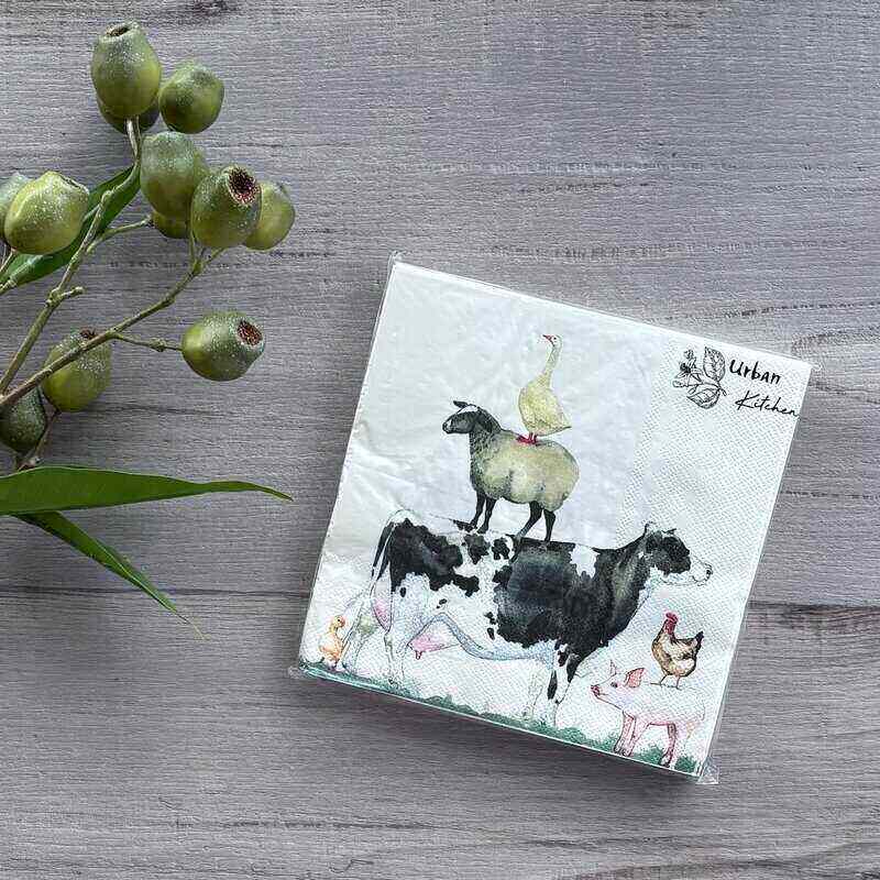 farm yard paper napkins 20pk