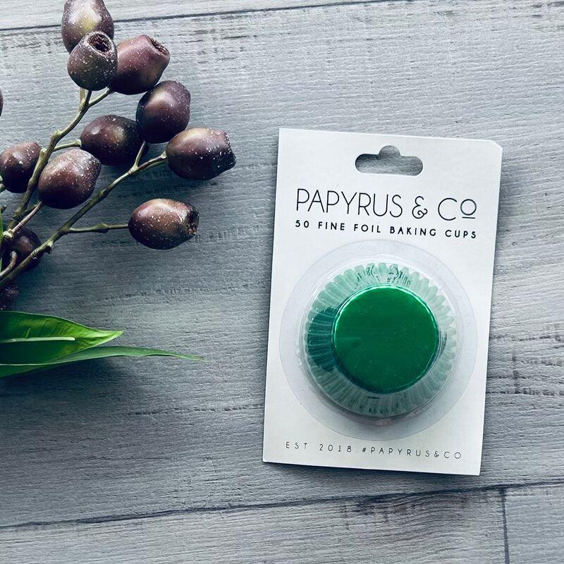 Foil Cupcake Baking Cups Standard Green - Pack 50 - centaur packaging