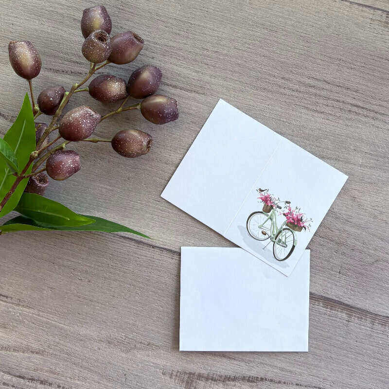 garden bike gift card and envelope pk 25