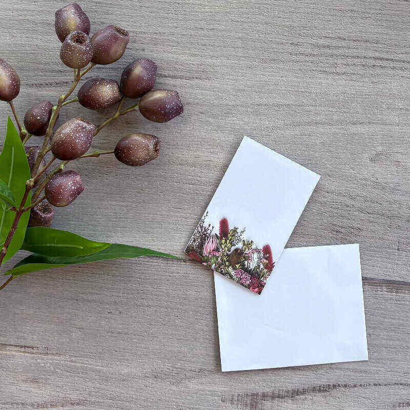 native floral folded gift card with envelopes pk 25