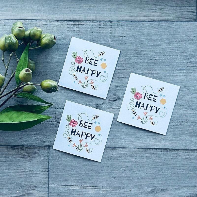 Gift Tag Bee Happy - Pk 50 - centaur packaging