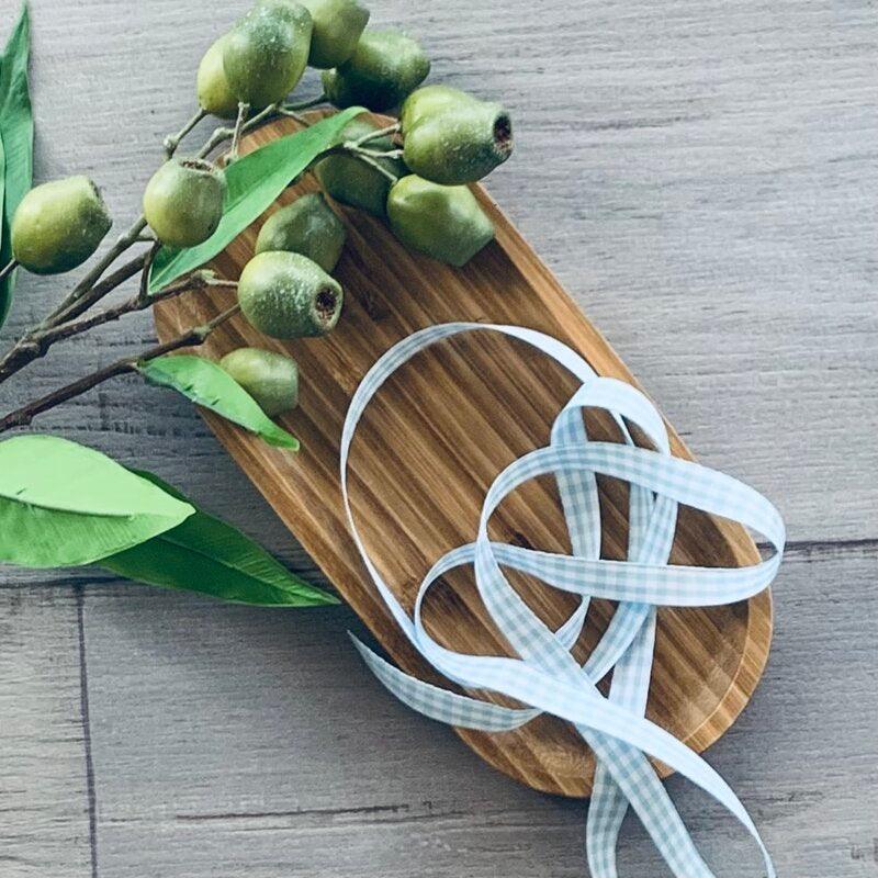 Gingham Ribbon - Baby Blue - centaur packaging