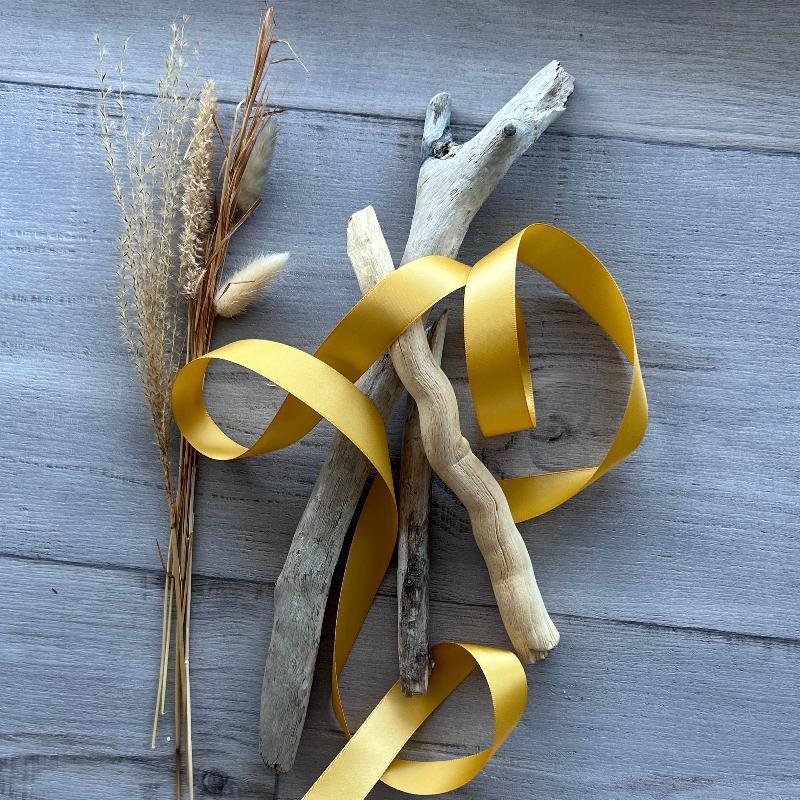 25mm double faced satin ribbon gold