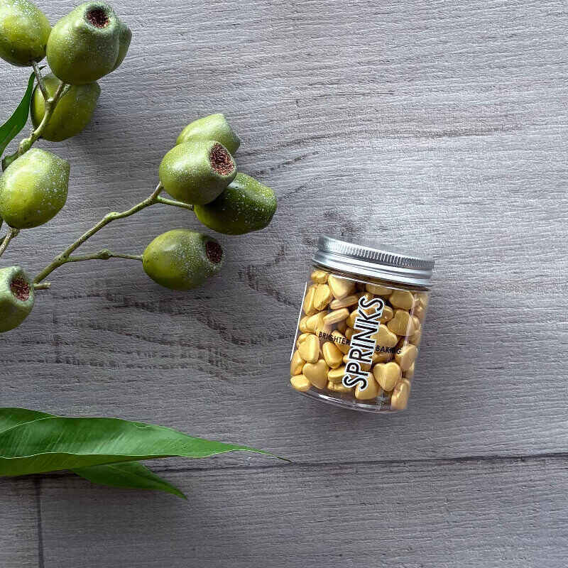 Sprinkles Gold Hearts by Sprinks 85g jar