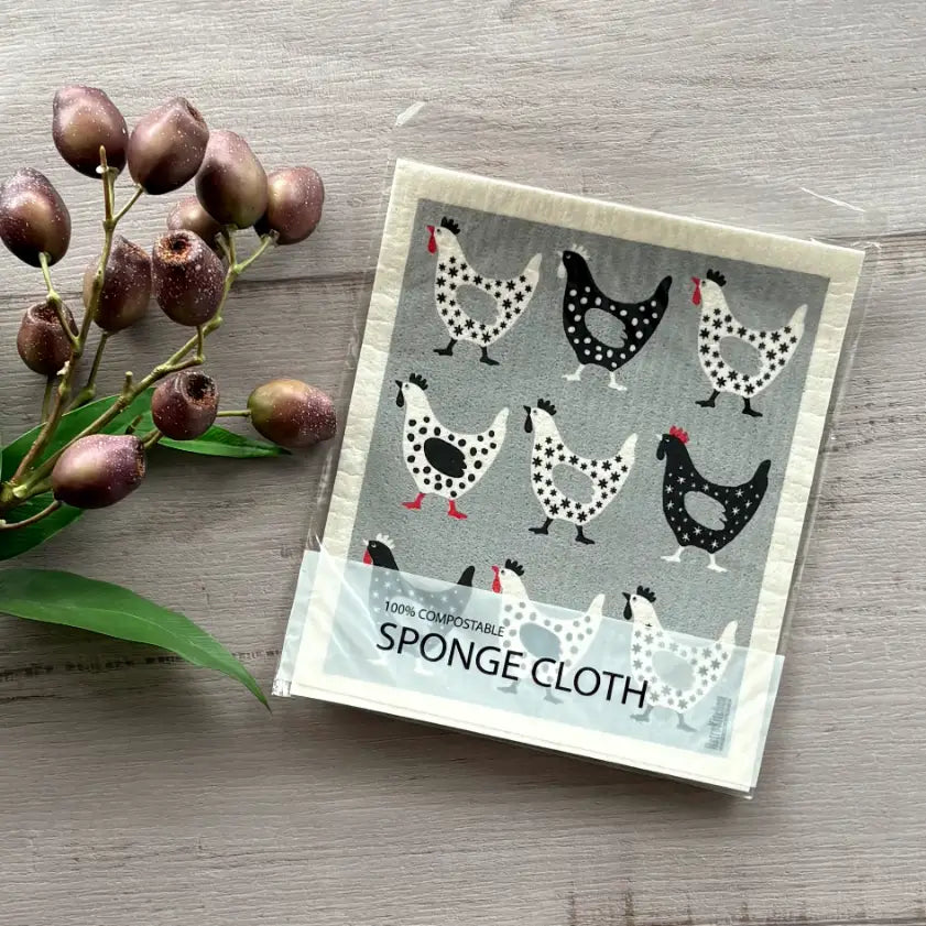Sponge Dish Cloth 100% Biodegradable - Hens