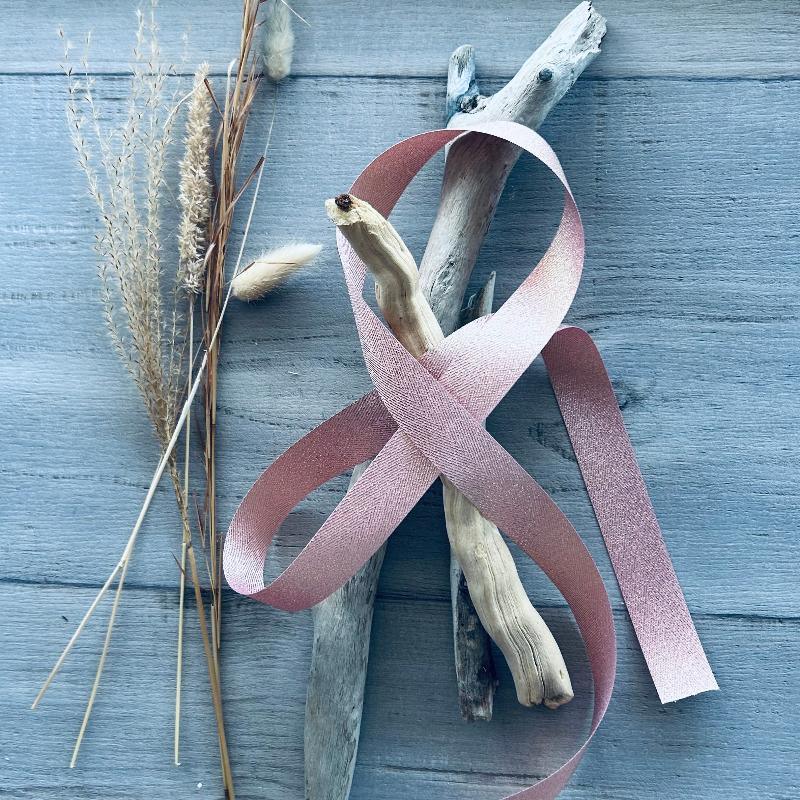 25mm sparkle herringbone woven edge ribbon pink 20mt