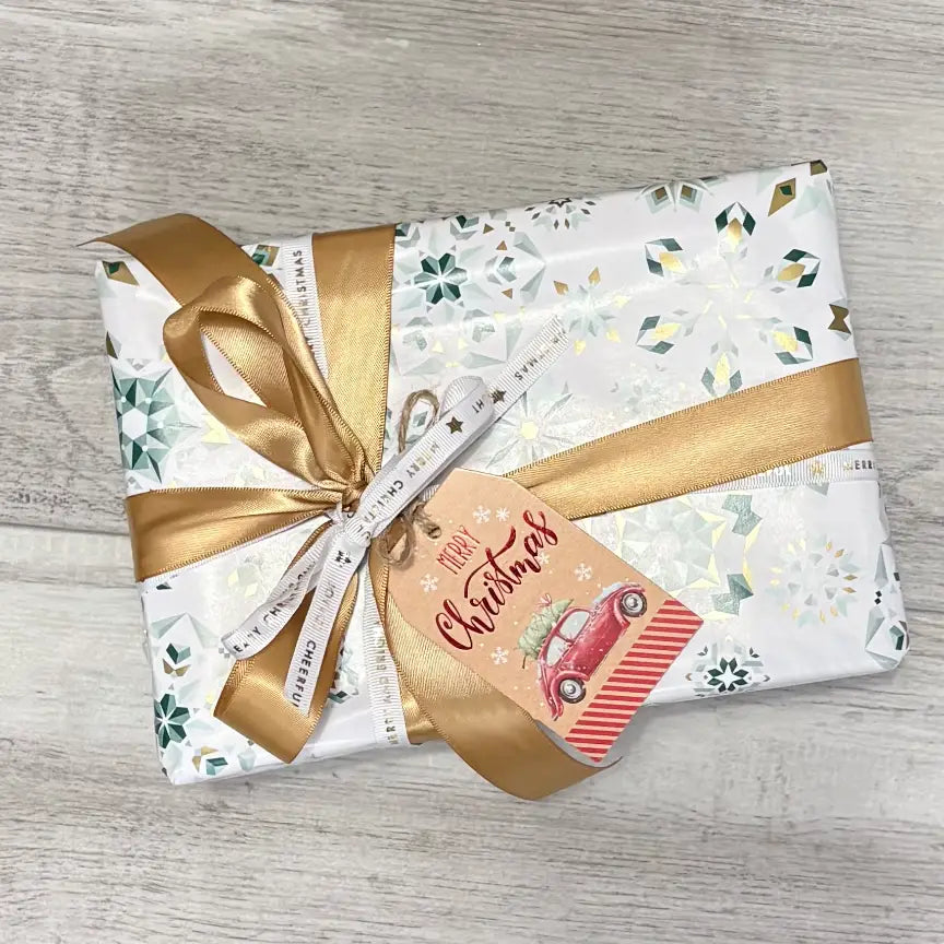 Wrapping Paper - Xmas Kaleidoscope River Gum & Gold