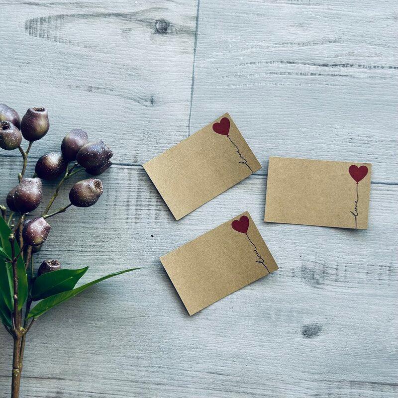 love balloon kraft gift tags pk 50