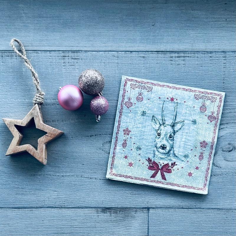 deer on wood paper lunch napkin