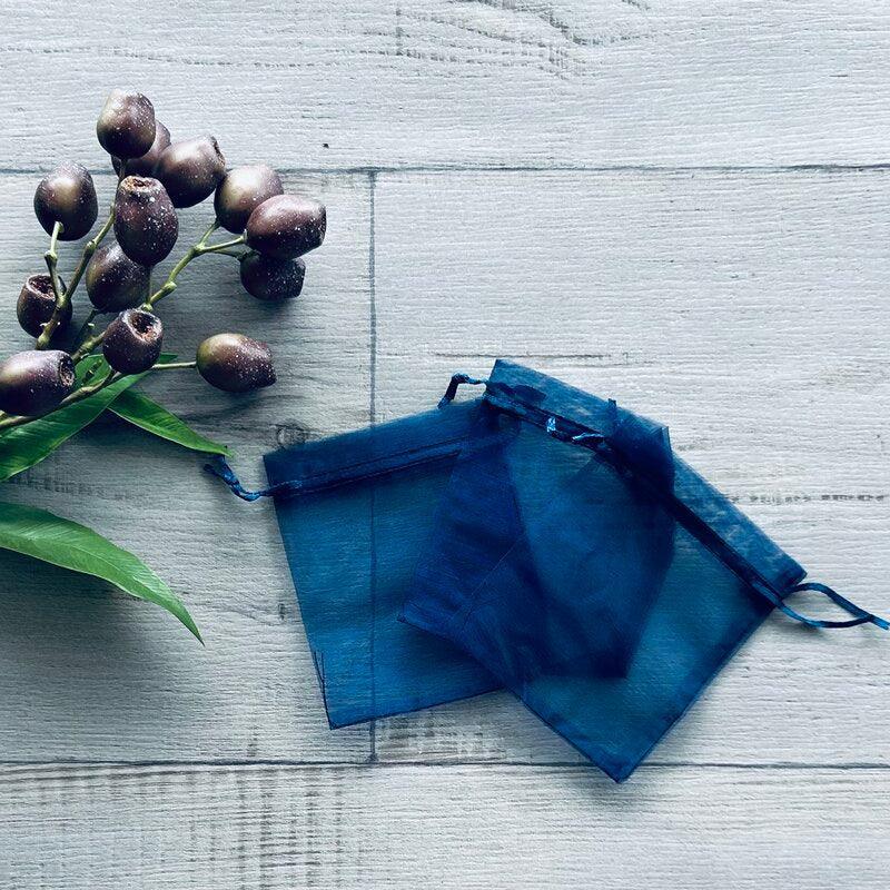 medium size organza bags navy x 3