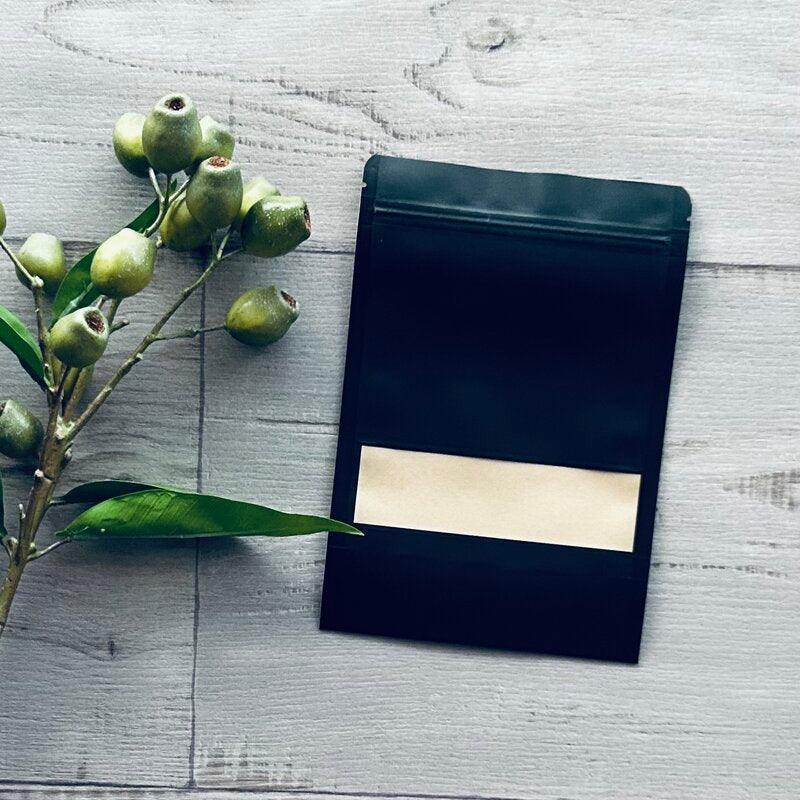 black pouch with window empty