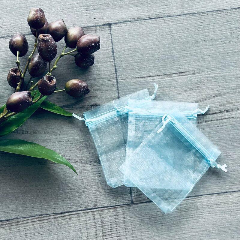 sky blue organza bags medium size x 3