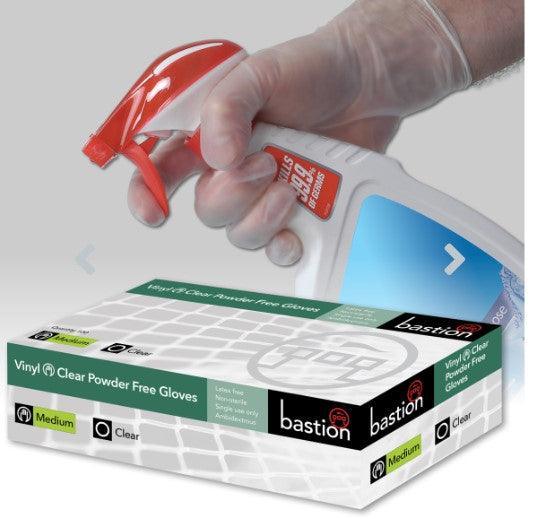 medium powder free clear gloves - centaur packaging