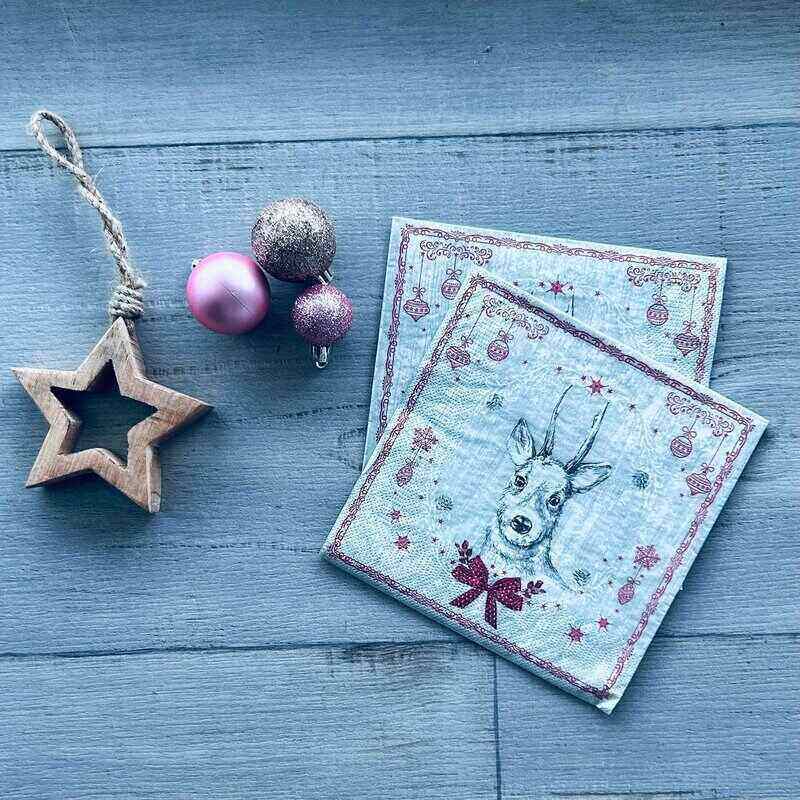 deer on wood paper lunch napkin