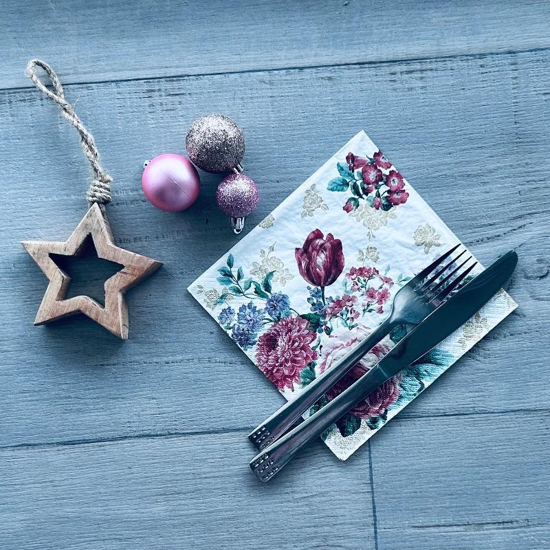 mysterious rose paper napkin