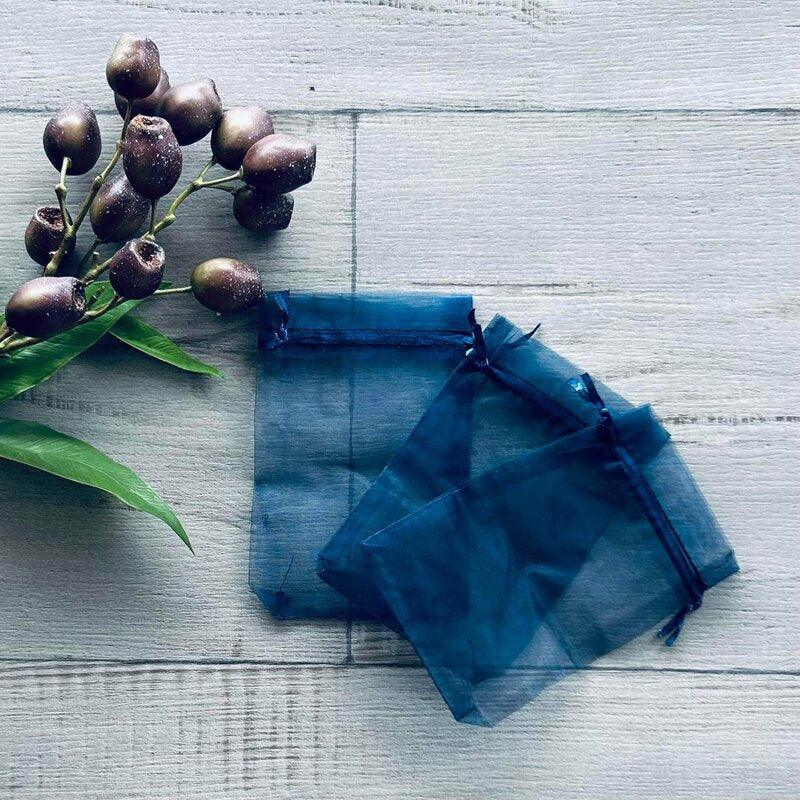 navy organza bags large