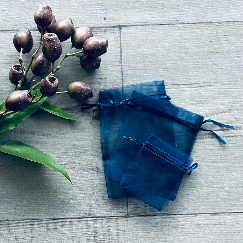 small organza bags three sizes navy