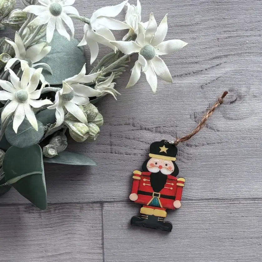 Wooden Hanging Decoration Nutcracker - Red