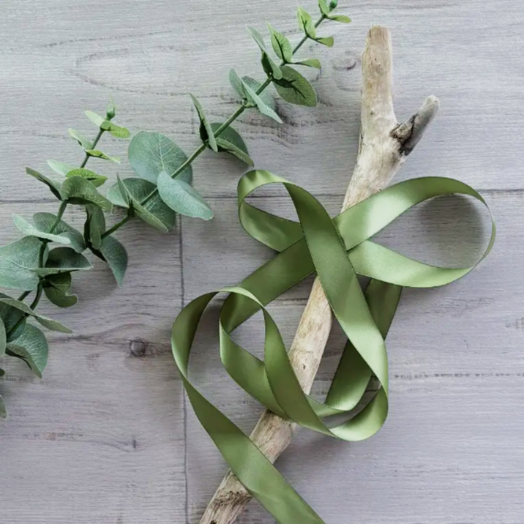 Satin Ribbon Deluxe Double Faced 25mm x 30mt - Olive