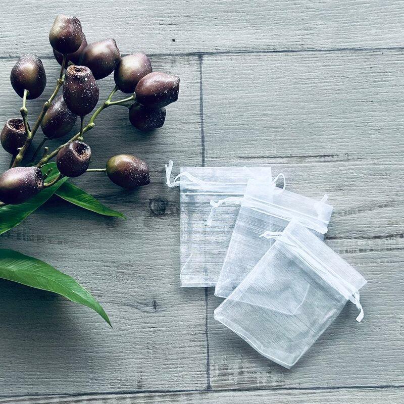 small size white organza bags x 3