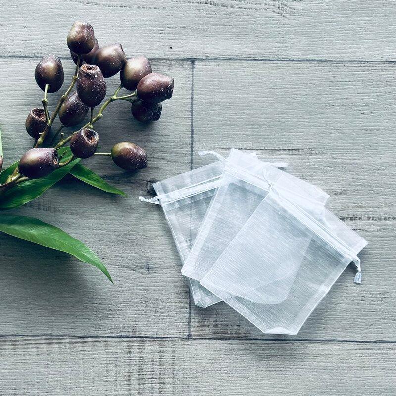 white organza bags medium size x 3