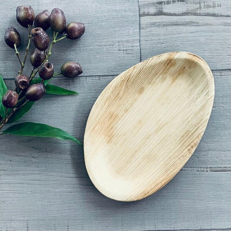 Oval Opal Palm Leaf Plate Large - Pack of 25 - centaur packaging