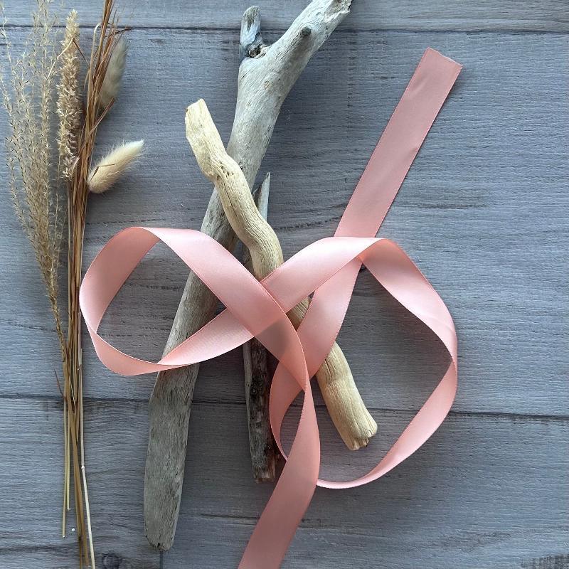 25mm double faced ribbon satin peach