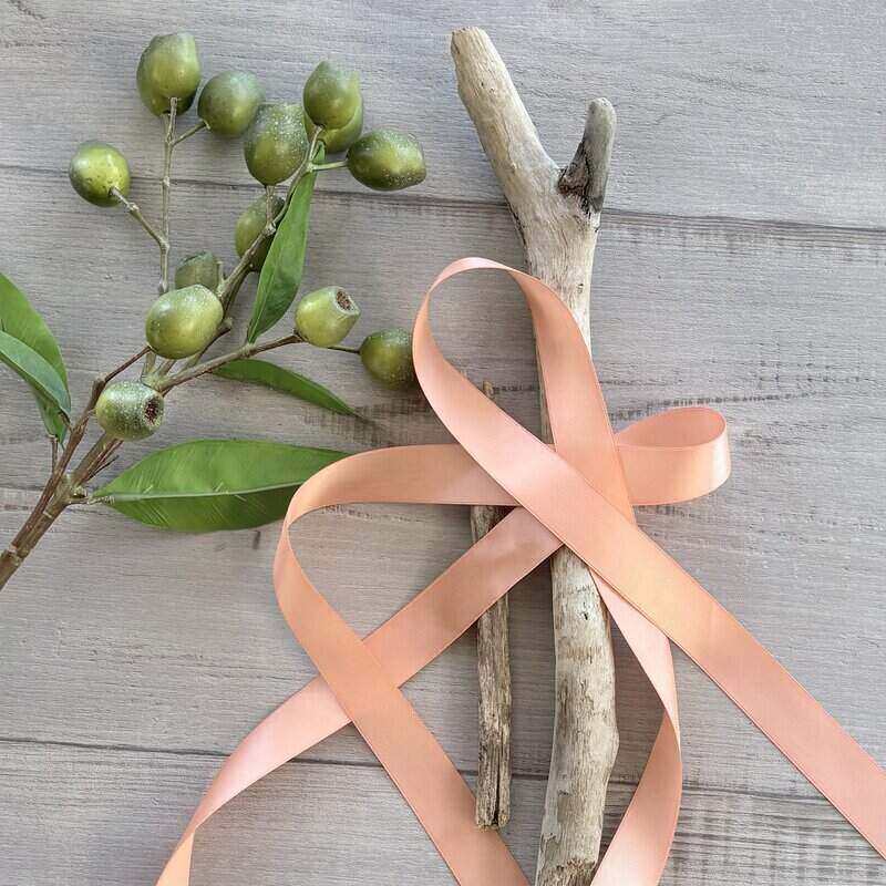 Satin Ribbon Deluxe Double Faced 25mm x 30mt - Peach