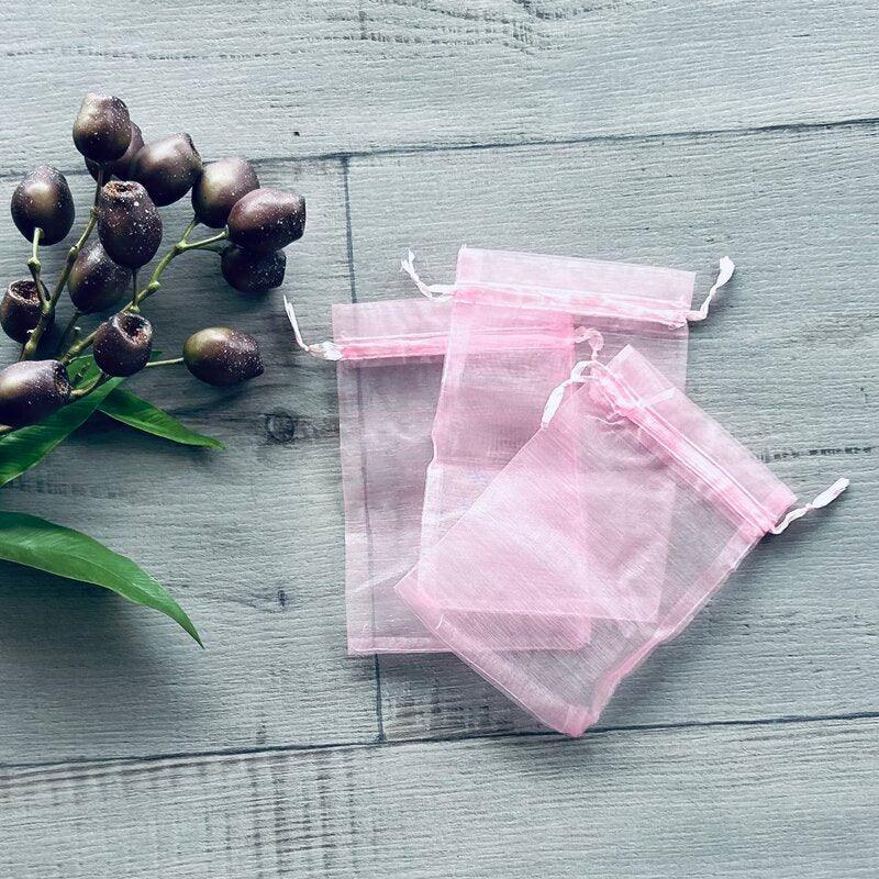 pink organza bags large x 3