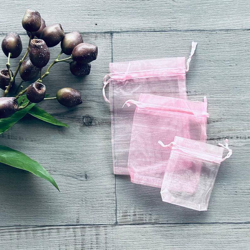 organza bags pink three sizes