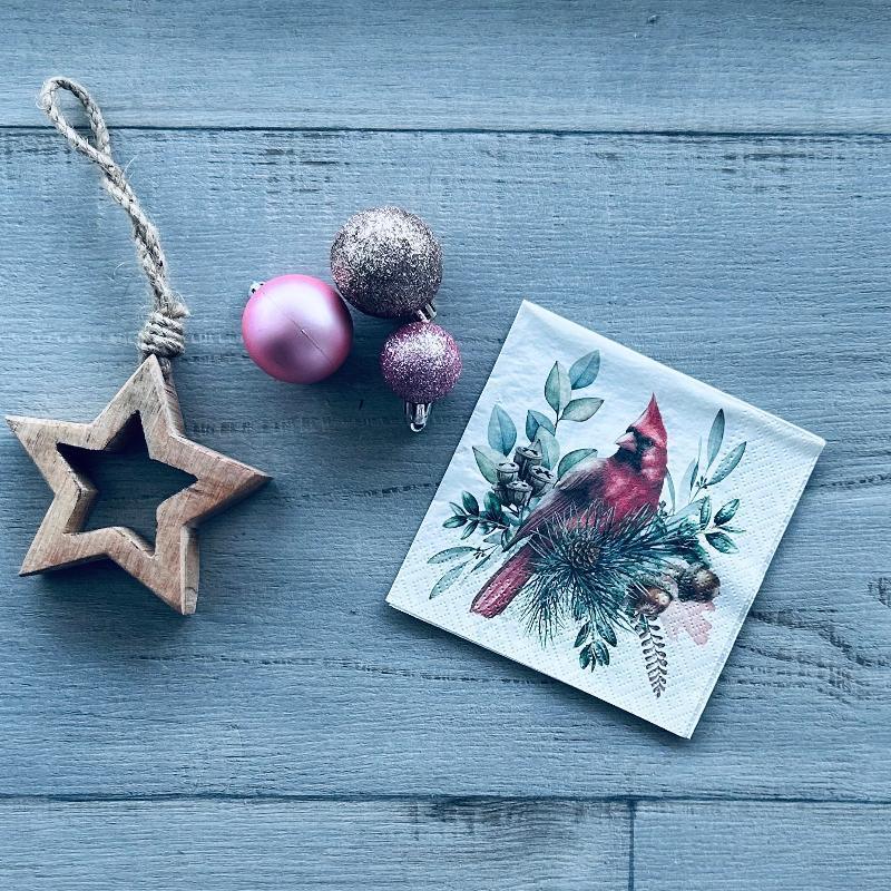 red cardinal cocktail napkin
