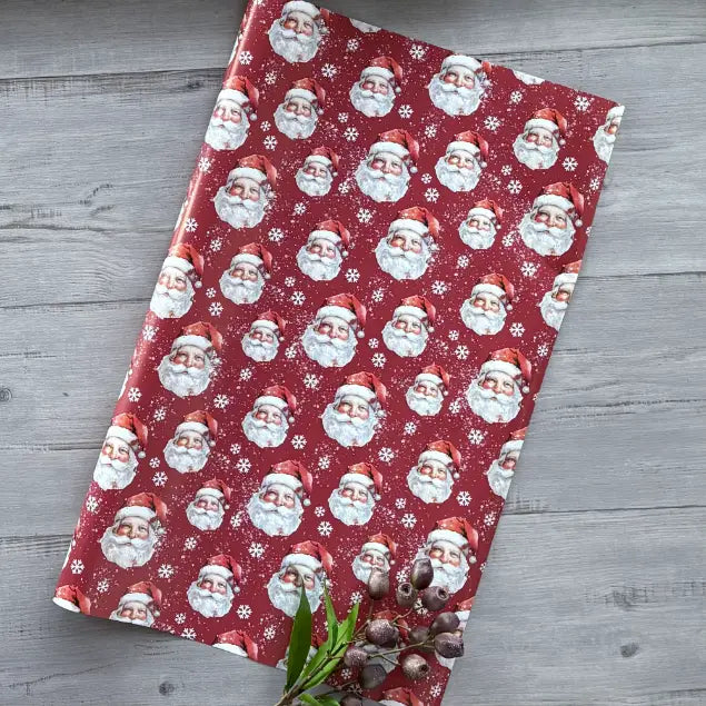 Wrapping Paper - Santa Red