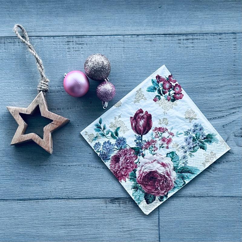 mysterious rose paper napkin