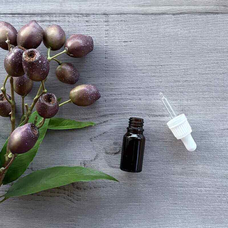 10ml amber glass bottle with tamper evident white dropper