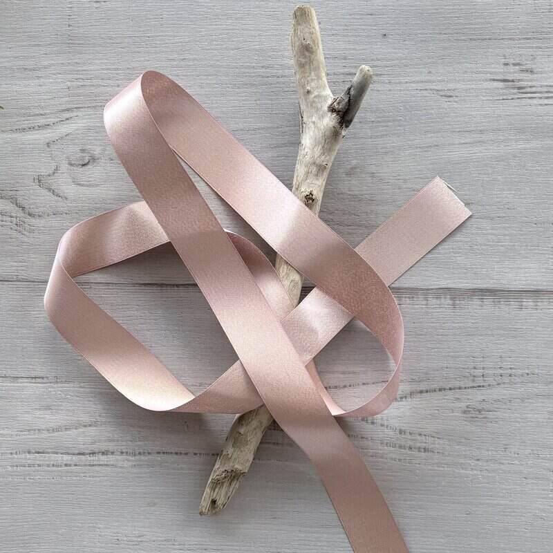 Ribbon Double Face Satin Shimmer - Rose Gold
