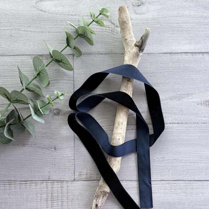 Premium Plush Velvet Ribbon Dark Navy 25mm x 20mt