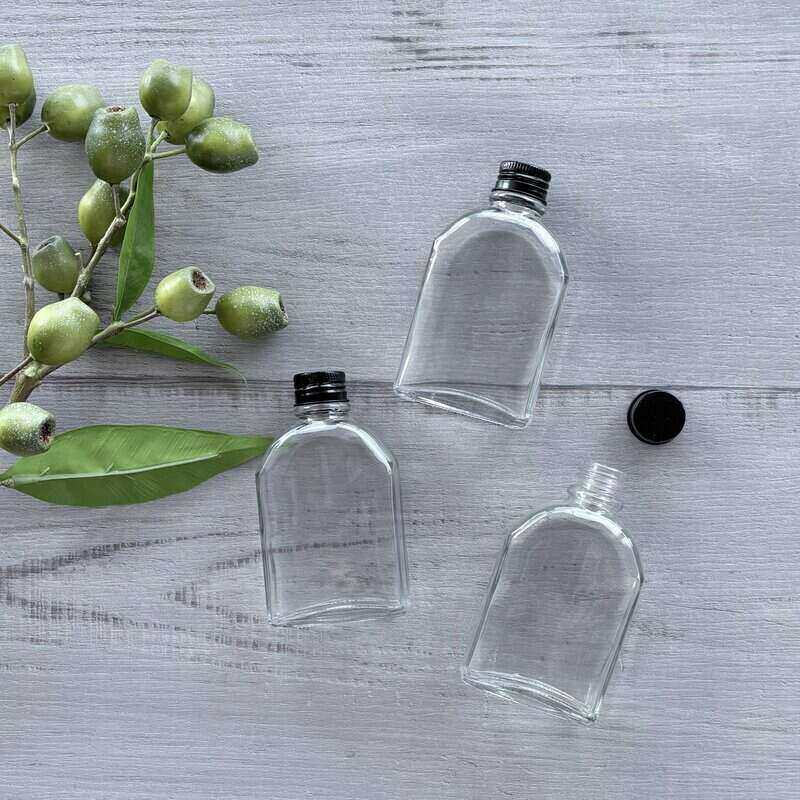 100ml Glass Flask with Black Lid