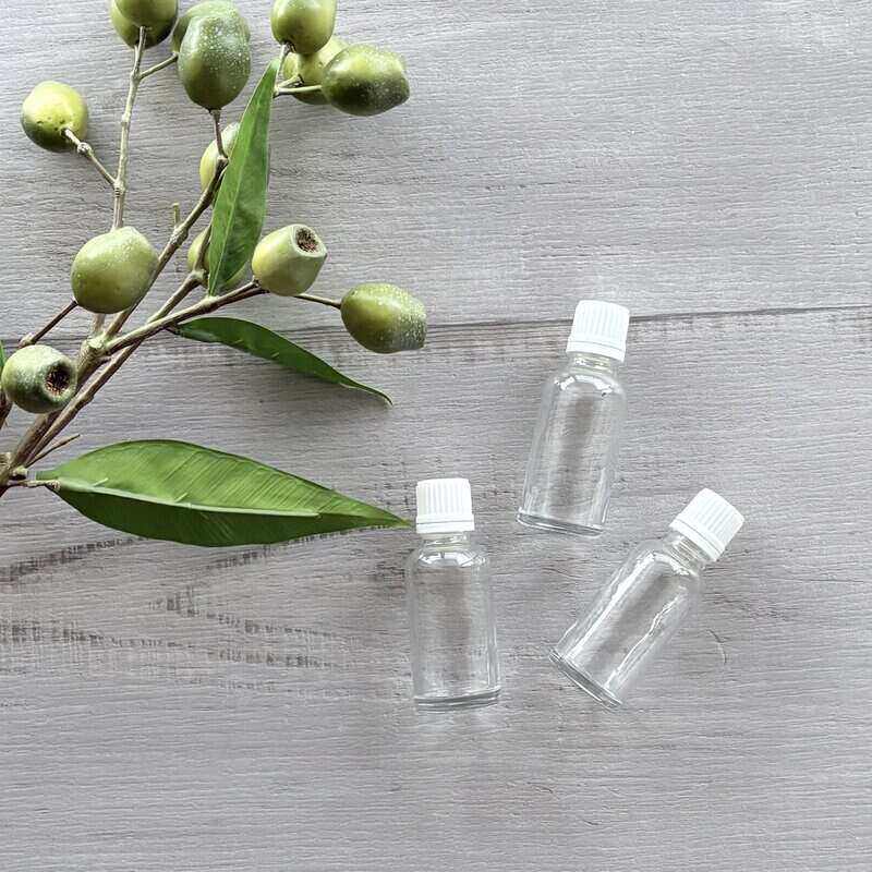 30ml Clear Thick Glass Bottle with White Dripolator x 3