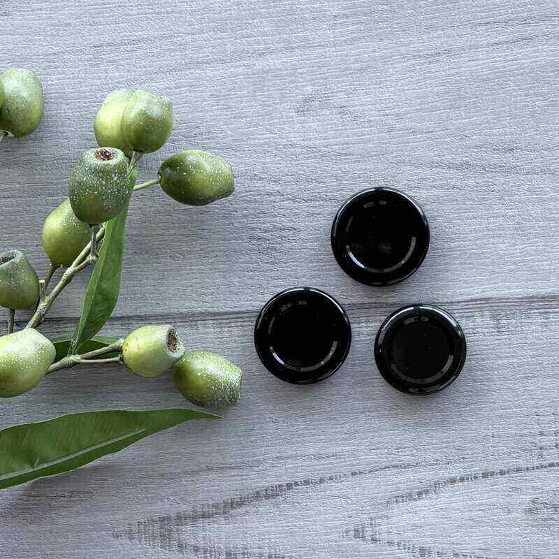 48mm Metal Lid - Black x 3