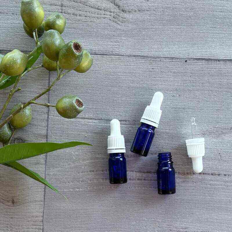 5ml white dropper with blue glass bottle x 3