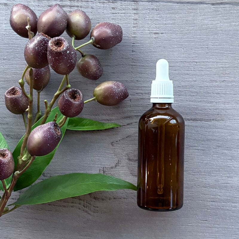 100ml amber bottle with white tamper evident dropper