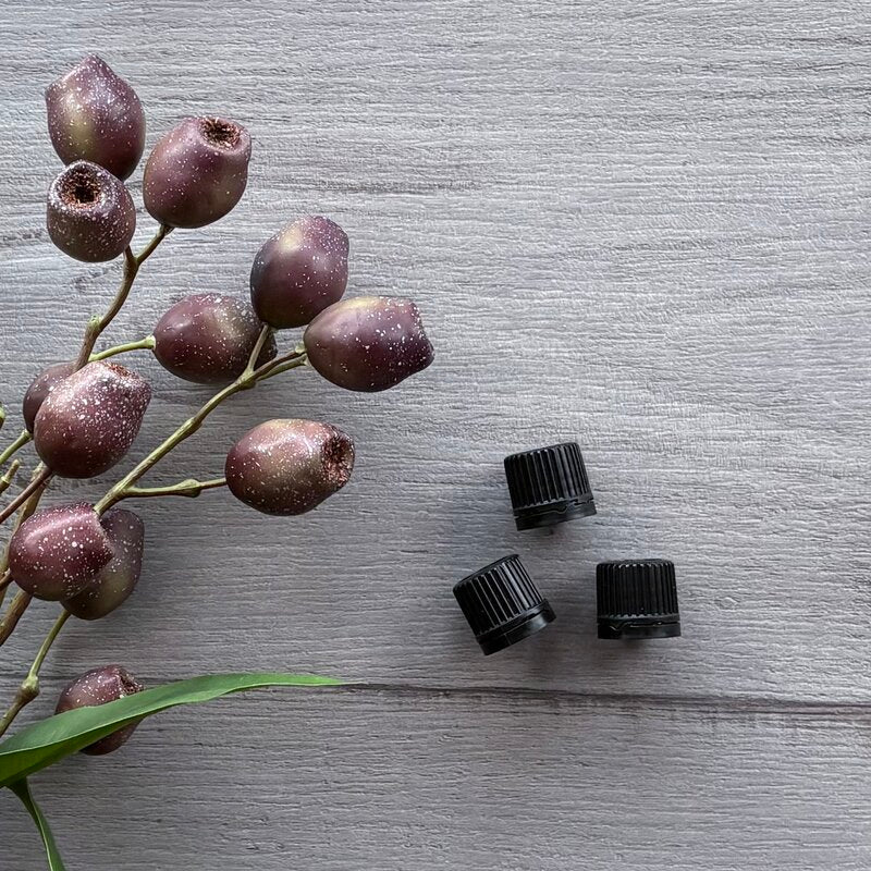 18mm black tamper evident cap x3