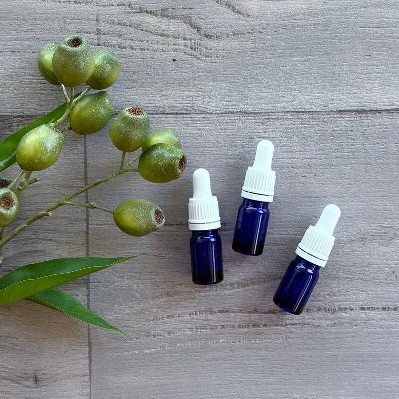 5ml white dropper with blue glass bottle x 3 @ centaur packaging