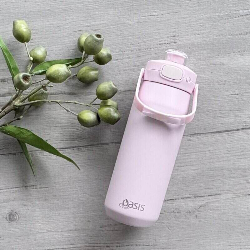 Oasis Ceramic Lined S/S Capri Drink Bottle - Pink Lemonade