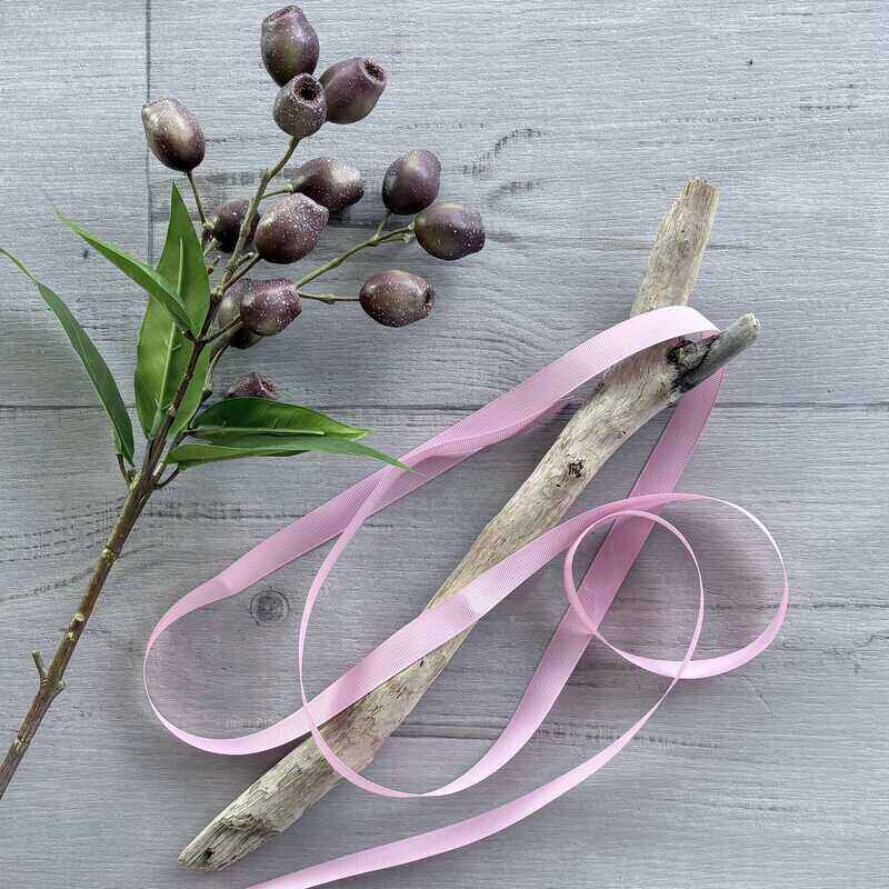 Ribbon Plain Grosgrain 15mm x 30m - Dusty Pink