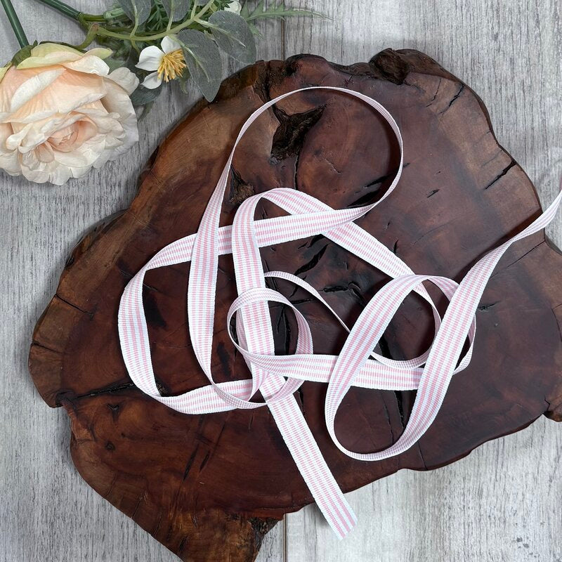 Grosgrain Fine Stripe 15mm x 20mt - Baby Pink