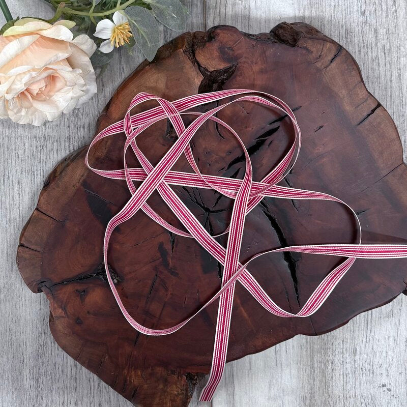 Grosgrain Multi Stripe 10mm x 20mt - Red & White